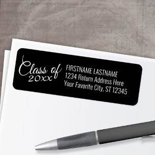 Etiqueta Clase con Año Personalizado y dirección de devoluc