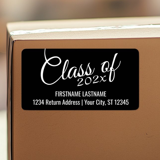 Etiqueta Clase con curso de Personalizado y secundaria (Personalized return address label)