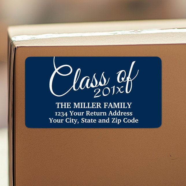 Etiqueta Clase con curso de Personalizado y secundaria (Personalized return address label)
