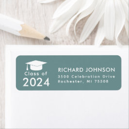 Etiqueta Clase de 2024 Green White Graduation Return