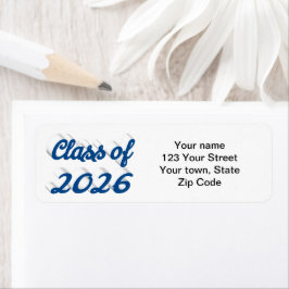 Etiqueta Clase de 2025 graduación en escritura azul