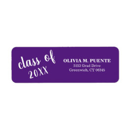 Etiqueta Clase De Graduación De La Dirección De Retorno Púr