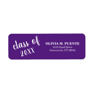 Etiqueta Clase De Graduación De La Dirección De Retorno Púr