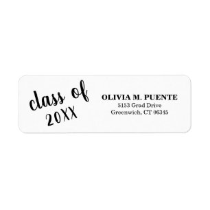 Etiqueta Clase de Graduación en Blanco y Negro