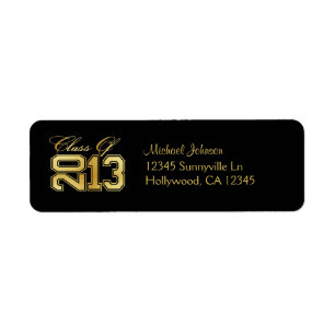 Etiqueta Clase elegante del negro y del oro de 2013