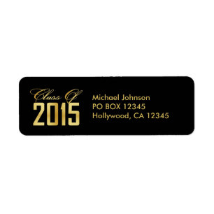 Etiqueta Clase elegante del negro y del oro de 2015
