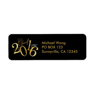 Etiqueta Clase enrrollada del oro de la graduación 2016