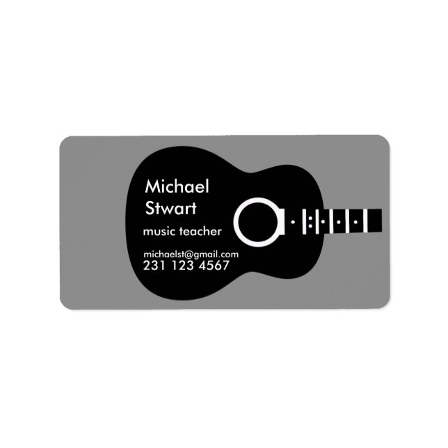 Etiqueta clases de guitarra (Frente)