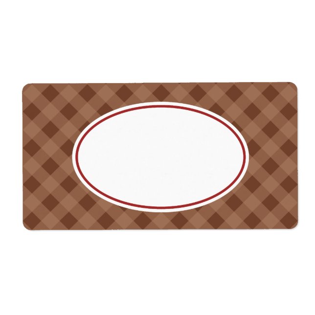 Etiqueta Clásica Chocolate Gingham Labels (Frente)