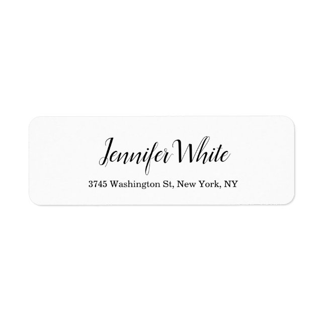 Etiqueta Clásica clásica blanca y negra elegante (Frente)