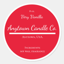 Etiqueta clásica de barra de velas rojas y blancas