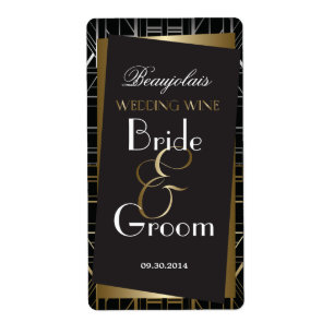Etiqueta clásica de Boda Gatsby Deco