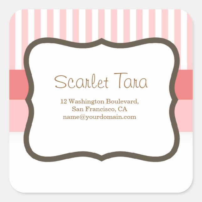 Etiqueta clásica de franjas rosadas (Anverso)