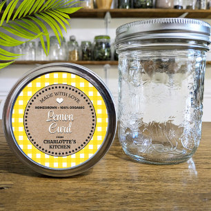 Etiqueta Clásica de Frasco de Conservas a Cuadros 