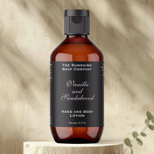 Etiqueta clásica de frasco de cosméticos negros