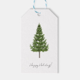 Etiqueta clásica de regalo de árbol de Navidad