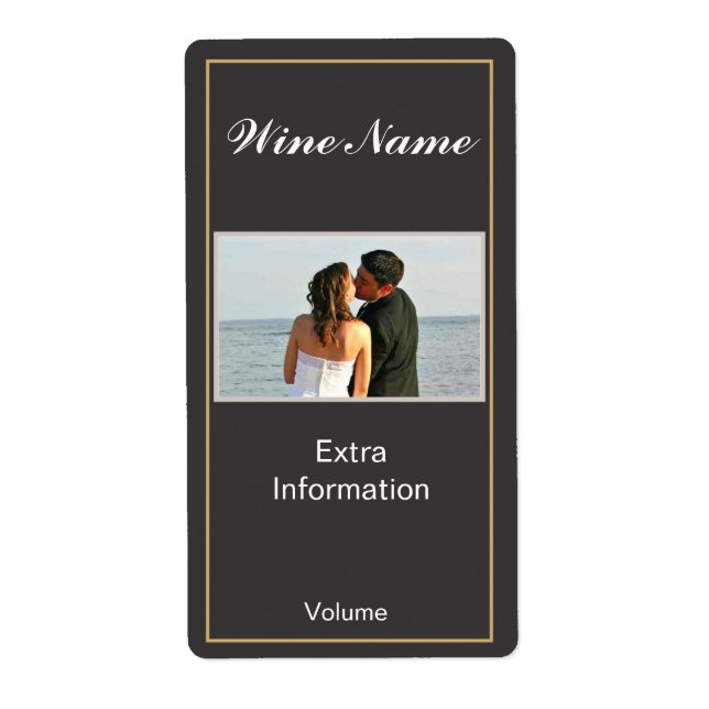 Etiqueta clásica de vino negro (Frente)