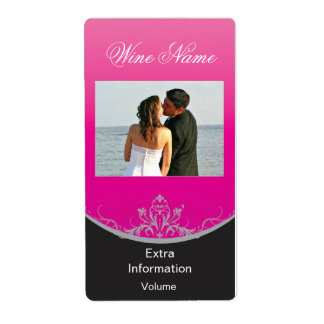 Etiqueta clásica de vino rosado con besos