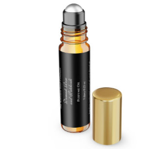 Etiqueta clásica del frasco de perfume negro