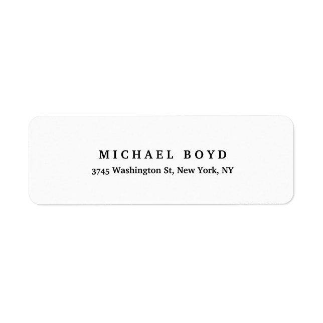 Etiqueta Clásico de estilo retro único blanco negro (Frente)