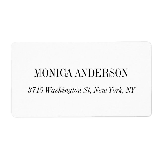 Etiqueta Clásico Elegante Simple Blanco (Frente)