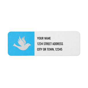 Etiqueta Clásico gráfico de palo blanco en azul