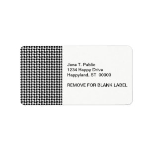 Etiqueta Clásico Houndstooth Blanco Negro