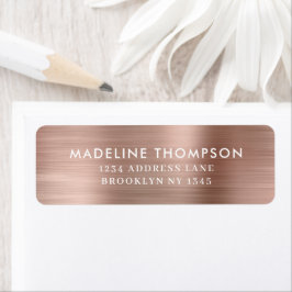 Etiqueta Clásico Minimalista cepillado Metalizado Rosa oro