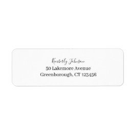 Etiqueta Clásico Minimalista elegante negro y blanco