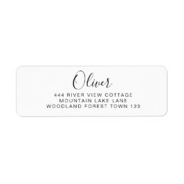 Etiqueta Clásico Negro Blanco Elegante Sencillo