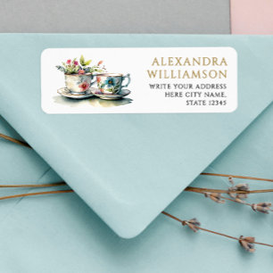 Etiqueta Clásico Retro Elegante Nombre Dirección Aquarela T