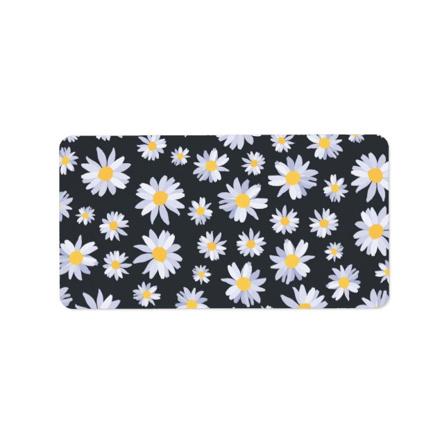 Etiqueta Clásico White Daisy Flowers Botánico (Frente)