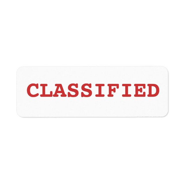 Etiqueta clasificado (Frente)