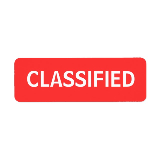 Etiqueta clasificado (Frente)