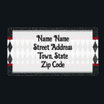 Etiqueta Classic Black White Red Harlequin Diamond Argyle<br><div class="desc">Perfect your package with this classy geometric harlequin argyle diamond gift tag.  For all those festive times.</div>