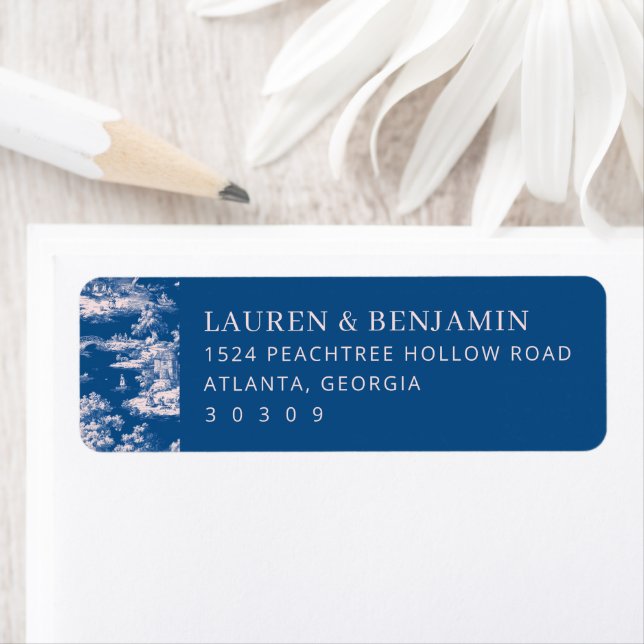Etiqueta Classic Blue and White Invitation Card (In situ)