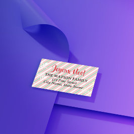 Etiqueta Classic Christmas Green Red White Stripes