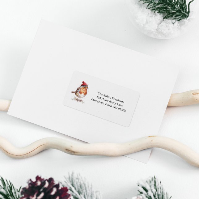 Etiqueta Classic Christmas Robin, custom  (Subido por el creador)