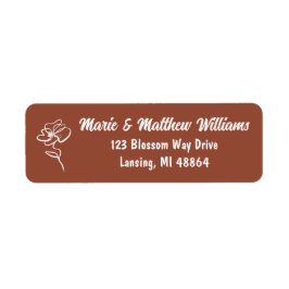 Etiqueta Classic & Modern Burnt Orange Wedding Address