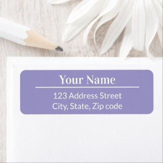 Etiqueta Classic Modern Minimal Light Purple Name Address