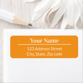 Etiqueta Classic Modern Minimal Orange Name Mail Address