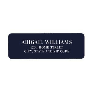 Etiqueta Classic Navy Blue Return Address