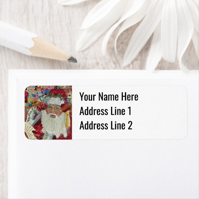 Etiqueta Classic Santa - Comprobándolo dos veces (In situ)