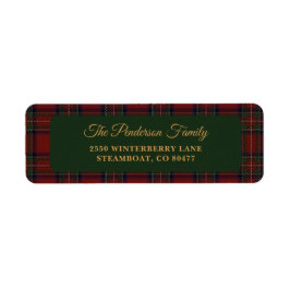 Etiqueta Classic Tartan Plaid Christmas Address Label