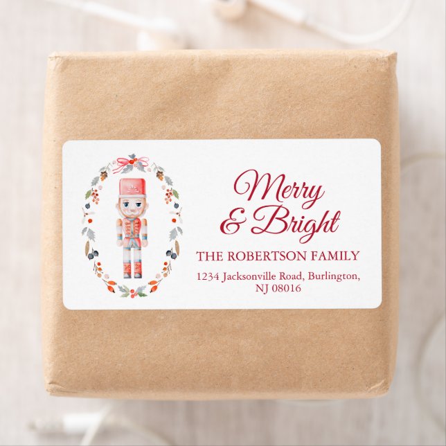 Etiqueta Classic Toy Soldier Christmas Shipping Label (In situ)