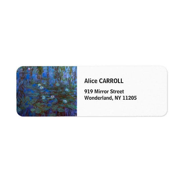 Etiqueta Claude Monet - Blue Water Lilies (Frente)