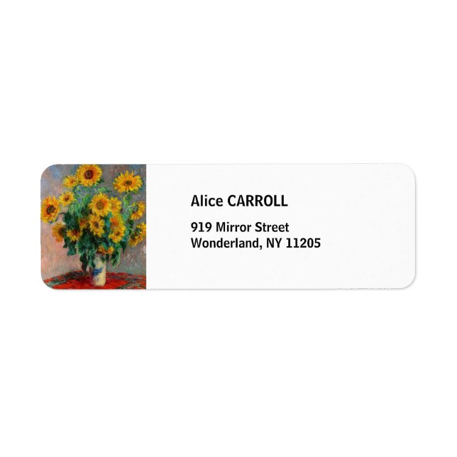 Etiqueta Claude Monet - Bouquet de girasoles (Frente)