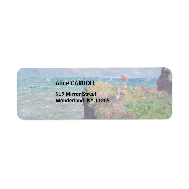 Etiqueta Claude Monet - Camino acantilado en Pourville (Frente)