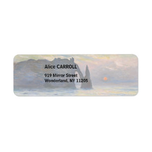 Etiqueta Claude Monet - El Acantilado, Etretat, Puesta de s