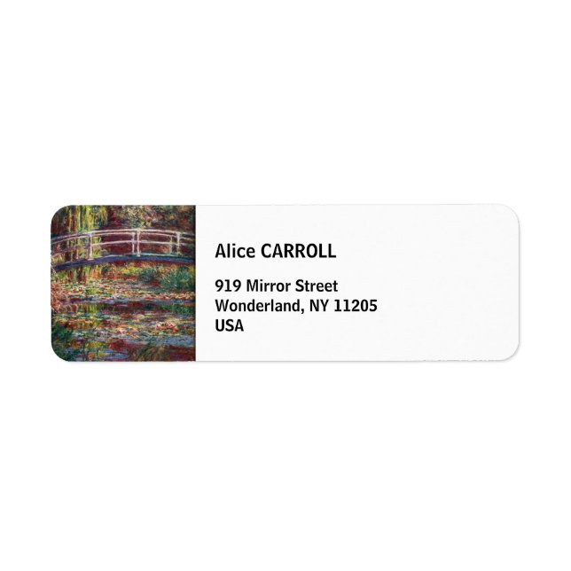 Etiqueta Claude Monet - estanque de Lily del Agua, Armonía  (Frente)